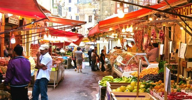 Local market in Italy